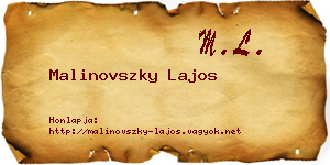 Malinovszky Lajos névjegykártya