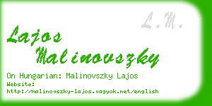 lajos malinovszky business card